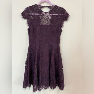 BB Dakota Deep Plum Lace Mini Dress